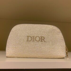 DIOR Holiday 2024 Exclusive Gold Cosmetic Bag